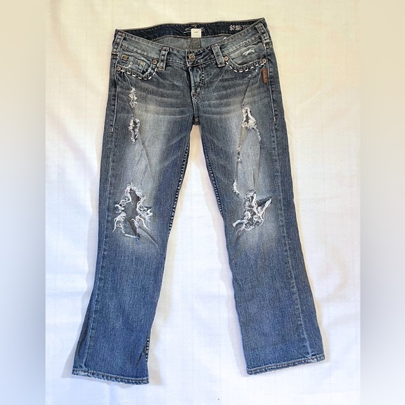Women’s Silver Santorini Distressed Jeans - Picture 2 of 6